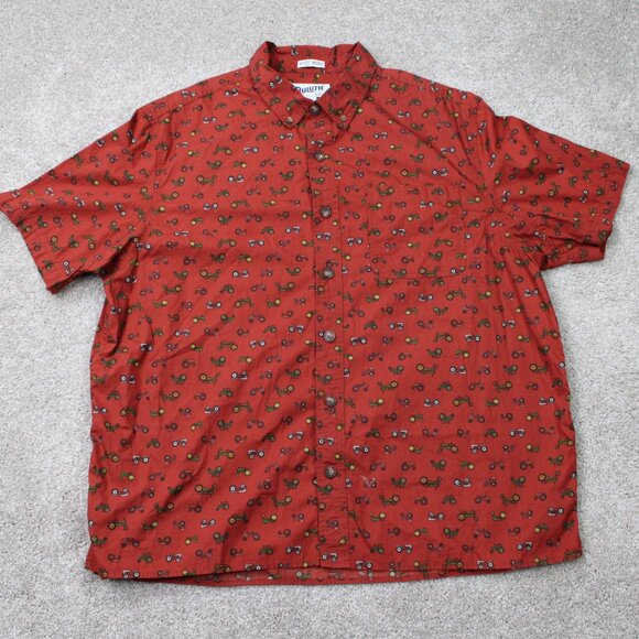 Duluth AOP Shirt Mens XL Orange BBQ Relaxed Fit Tractor All Over Print Untucked - Picture 2 of 14